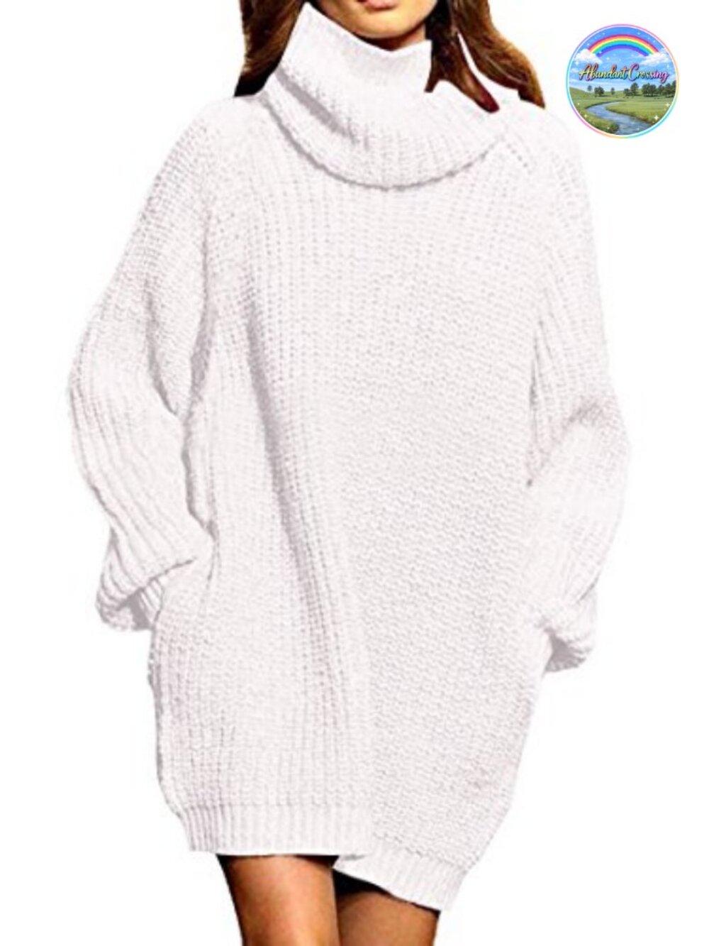 Oversized Turtleneck Long Sleeve Pullover Sweater Dress